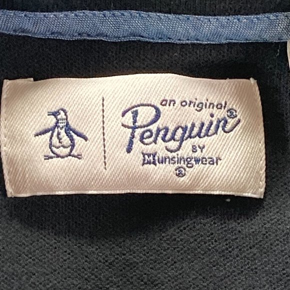 Original Penguin Polo Shirt Mens Adult Medium Black Collar Buttons - Picture 4 of 9